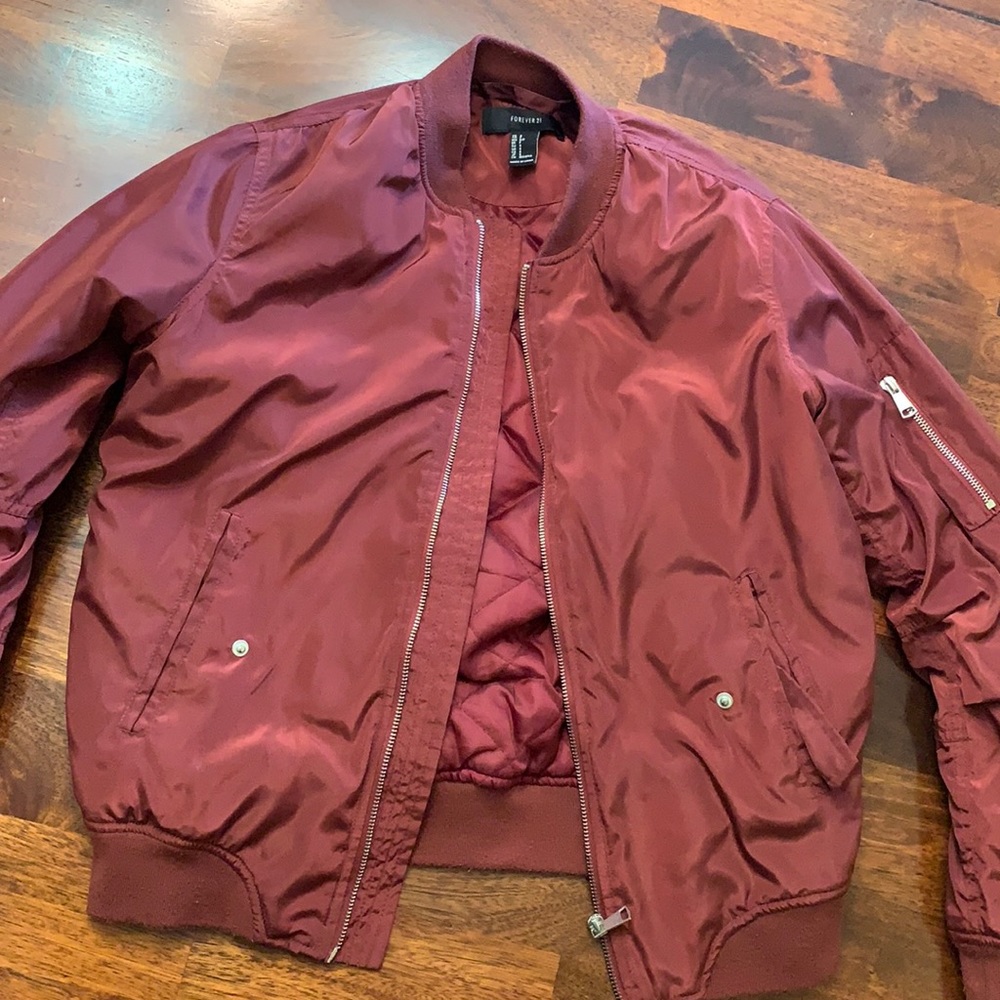 Forever 21 Autumn Colored Bomber Jacket (Size S)